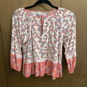 Loft xs peplum pink blouse